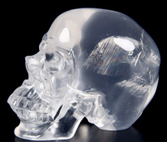Gemstone 2.8" Milky Quartz Carved Crystal Skull, Super Realistic