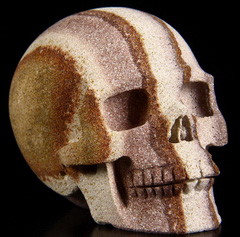 2.6" Picture Stone Carved Crystal Skull, Realistic