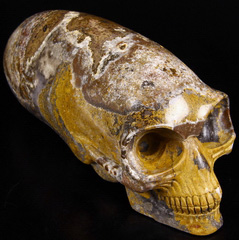 Huge 8.7" Empire Red Agate Carved Elongated Maya Alien Crystal Skull