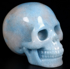 2.0" Scorzalite In Quartzite Carved Crystal Skull, Realistic