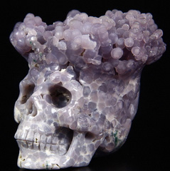Nice 2.5" Purple Grape Agate Carved Crystal Skull Sculpture