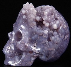 Nice 1.9" Purple Grape Agate Carved Crystal Skull