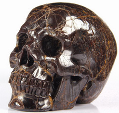 Gemstone Huge 4.3" Garnet Carved Crystal Skull,Super Realistic, Crystal Healing