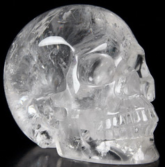 Huge 5.1" Quartz Rock Crystal Carved Crystal Skull, Realistic