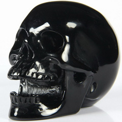 3.0" Black Obsidian Carved Crystal Laughing Skull