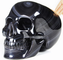 Lifesized 8.1" Rainbow Obsidian Carved Mitchell-Hedges Crystal Skull Replica, Realistic