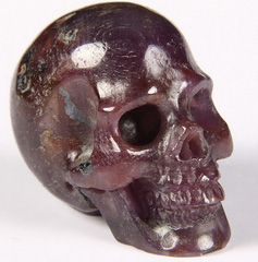 National Treasure of the Vietnam 1.1" Red Corundum Carved Crystal Skull, Realistic
