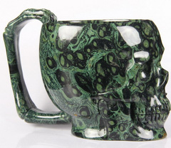 Lifesized 6.5" Kambaba Jasper Carved Crystal Skull Coffee Mug, Cup