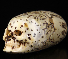 2.9" Rudraksha Carved Crystal Skull
