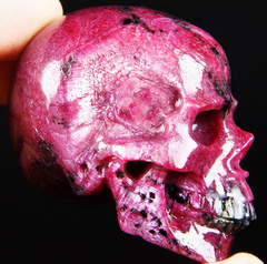 Stunning 2.4" Ruby Carved Crystal Skull, Realistic