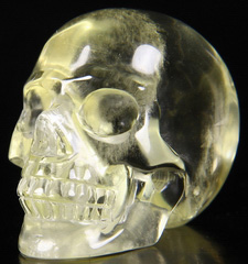 1.9" Citrine Carved Crystal Skull, Realistic