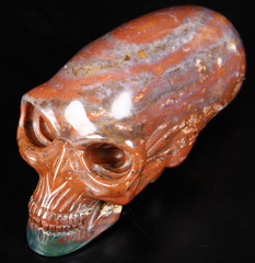 4.0" Bloodstone Star Being Female Alien Crystal Skull Companion, Crystal Elongated Mayan Alien Skull, Kingdom of Crystal Skulls, Healing