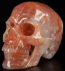 4.2" Mozambique Agate Carved Crystal Skull, Super Realistic