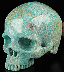 Gemstone Huge 5.9" Amazonite Carved Crystal Skull without Jaw