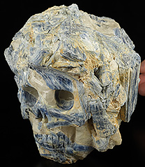 8.6" Kyanite Carved Crystal Skull, Crystal Healing
