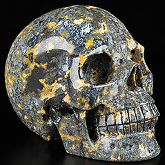 Huge 5.1" Blue Ocean Agate Carved Crystal Skull, Realistic