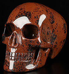 Huge 5.1" Mahogany Obsidian Carved Mitchell-Hedges Crystal Skull Replica, Skull of Doom