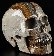 Huge 5.1" Polychrome Jasper Carved Crystal Skull,Realistic, Crystal Healing