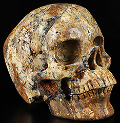 Gemstone 5.2" Azurite & malachite Carved Crystal Skull,Super Realistic, Crystal Healing