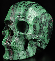 Gemstone Huge 5.0" Ruby Zoisite Carved Crystal Skull,Super Realistic, Crystal Healing