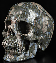 Huge 4.8" Que Sera Stone Llanite Carved Crystal Skull,Super Realistic, Crystal Healing