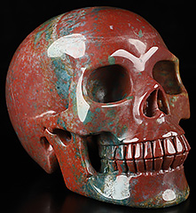 Huge 5.1" Indian Agate Carved Crystal Skull, Realistic