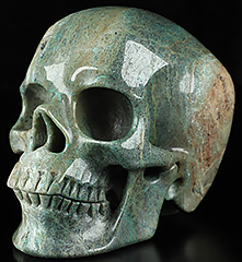 5.1" Chrysocolla Carved Crystal Skull,Super Realistic, Crystal Healing
