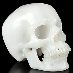 Huge 5.2" New White Jade Carved Crystal Skull, Super Realistic