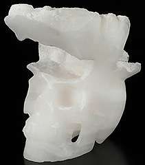 NEW STONE GEODE Huge 5.5" Afghanistan Jade Carved Crystal Skull, Realistic, Crystal Healing