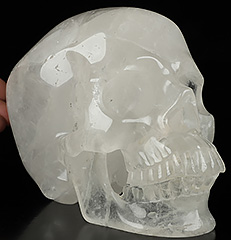 Super Realistic! Lifesized 6.1" Quartz rock druse Hand Carved Crystal Skull, Crystal Healing
