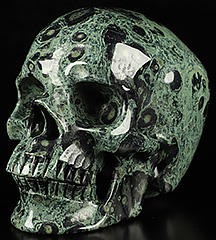5.1" Kambaba Jasper Hand Carved Crystal Skull, Super Realistic, Crystal Healing