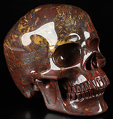 5.1" Empire Red Agate Carved Crystal Skull,Super Realistic, Crystal Healing