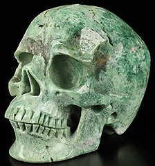Huge 5.0" Green opal Carved Crystal Skull,Super Realistic, Crystal Healing