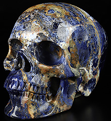 Huge 5.1" Sodalite Carved Crystal Skull,Super Realistic, Crystal Healing