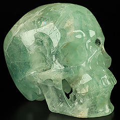 Huge 5.0" Fluorite Carved Crystal Skull,Super Realistic, Crystal Healing