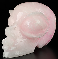 HUGE 5.1" Pink Aragonite Carved Crystal Beauty Alien Skull