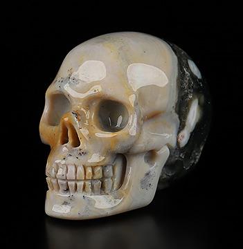 1.1" Ocean Jasper Hand Carved Crystal Skull, Realistic, Crystal Healing