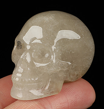 Gemstone 1.5" Rutilated Quartz Rock Crystal Hand Carved Crystal Skull, Realistic, Crystal Healing