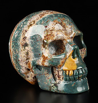 2.0" Bloodstone Hand Carved Crystal Skull, Realistic, Crystal Healing