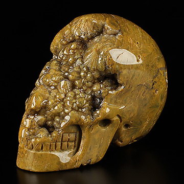 2.0" Ocean Jasper Hand Carved Crystal Skull, Realistic, Crystal Healing