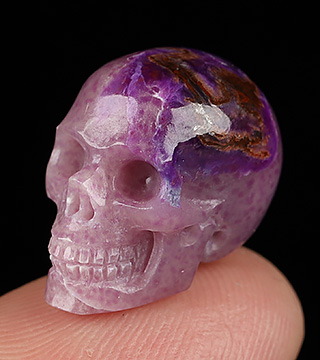 0.6" Sugilite Hand Carved Crystal Skull, Realistic, Crystal Healing
