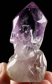 Gemstone 2.4" Amethyst Hand Carved Crystal Skull Fine Art Sculpture, Crystal Healing