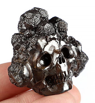 1.5" LIMONITE Carved Crystal Skull, Crystal Healing