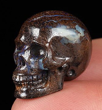 0.9" Matrix Opal Hand Carved Crystal Skull, Realistic, Crystal Healing