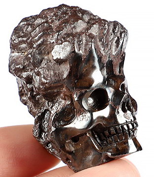 1.7" Limonite Carved Crystal Skull, Crystal Healing
