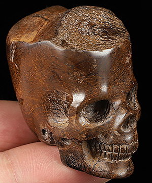Gemstone 1.7" Matrix Opal Carved Crystal Skull, Crystal Healing