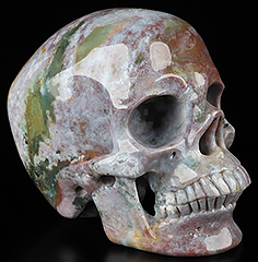 Huge 5.1" Indian Agate Carved Crystal Skull,Super Realistic, Crystal Healing