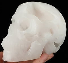 GEODE Huge 5.1" Afghanistan Jade Carved Crystal Skull, Realistic, Crystal Healing