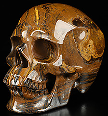 Huge 5.2" Tiger Iron Eye Carved Crystal Skull,Super Realistic, Crystal Healing