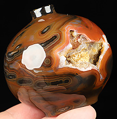 2.4" Premium Brazilian Agate Hand Carved Crystal Vase, Crystal Healing